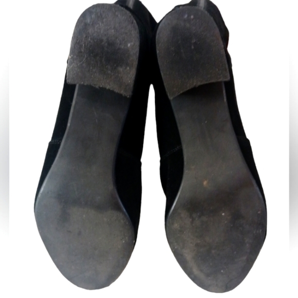 Steve Madden Tall Black Suede Block Heel Boots Haydun size 9.5 Knee High Boots - Picture 10 of 12